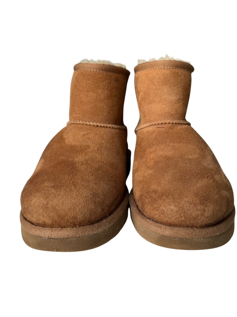 UGG Classic Mini Boots Size 9 US Chestnut Brown Tan Suede Wool Shearling Lining - Picture 8 of 16